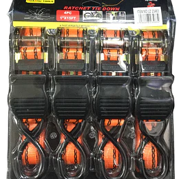 4 Eslingas Cinta De Amarre Trinquete 1x 15ft/4.5m 25mm