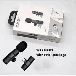 Micrófono lavalier inalámbrico portátil, entrada  TIPO C (23824)
