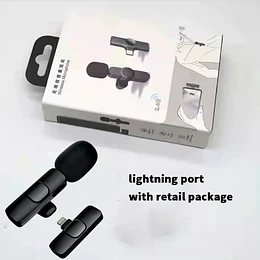 Micrófono lavalier inalámbrico portátil, entrada  lightning (23825)