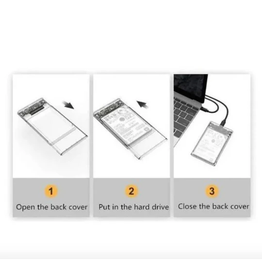 Case Cofre 2.5 Sata Usb 3.0 Transparente
