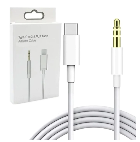 Cable Auxiliar Tipo C Jack Plug 3.5mm Macho Adaptador Audio NEGRO
