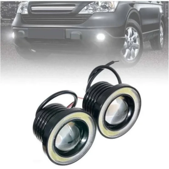 Focos Neblineros 89mm Led Ojos De Ángel  Blanco + Blanco 