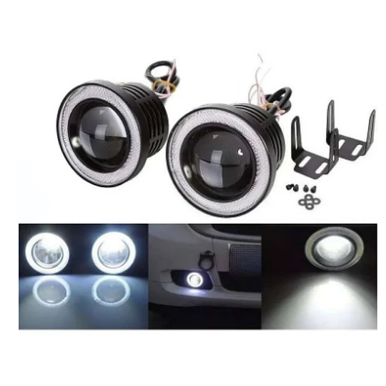 Focos Neblineros 76mm Led Ojos De Ángel  Blanco + Blanco (21472)