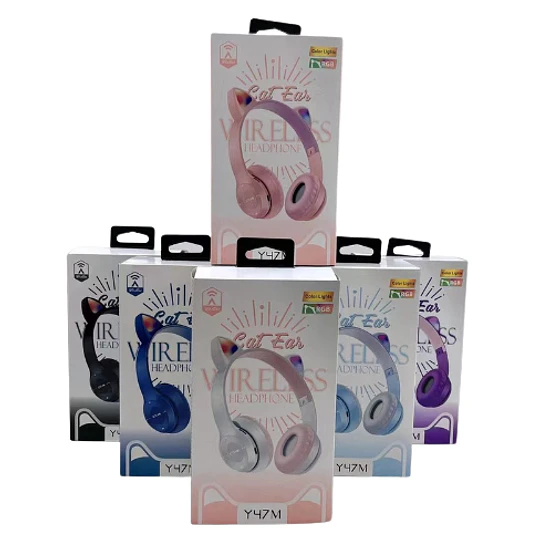 Audifono Y47 Gato Bluetooth Luces Rgb (23088)