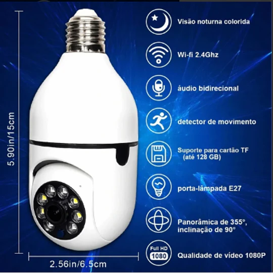 Camara Ip De Seguridad Ampolleta Motorizada 360° E27 Socket (23765)