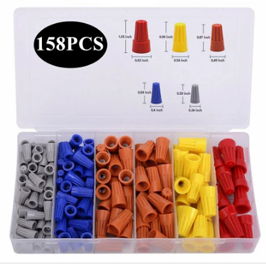 kit surtido de conectores de cable eléctrico, tapas de conexión, 158 Uds. (23480)