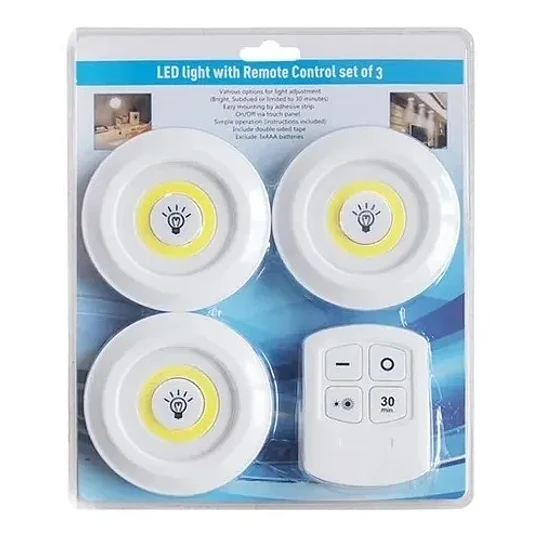 Set 3 Luces Led Inalámbricas Control Remoto 