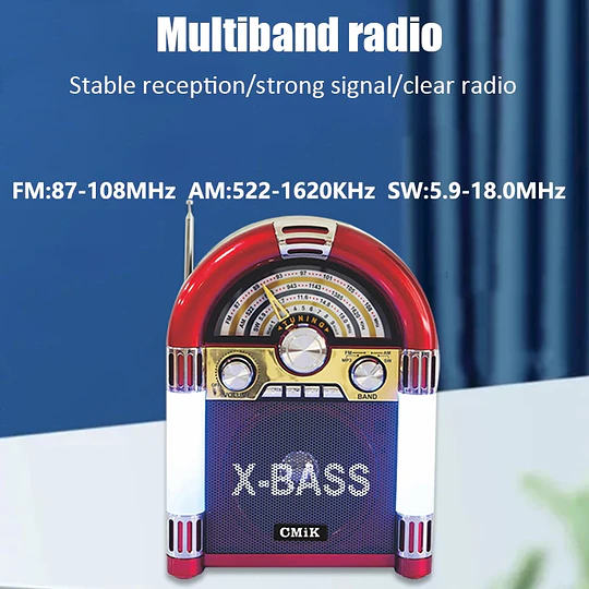 Radio Rockola Retro Grande Fm, Bluetooth, Usb, Sd, Audio Pro
