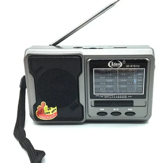 Radio de bolsillo recargable / linterna 