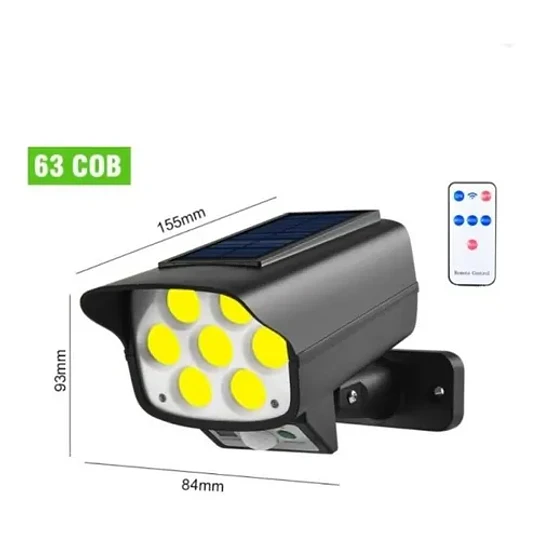 Lampara Foco Solar 77 Led Falsa Camara Seguridad Sensor