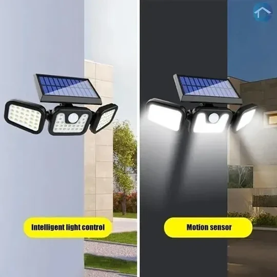 Foco Solar Triple Aplique Pared Sensor Movimiento