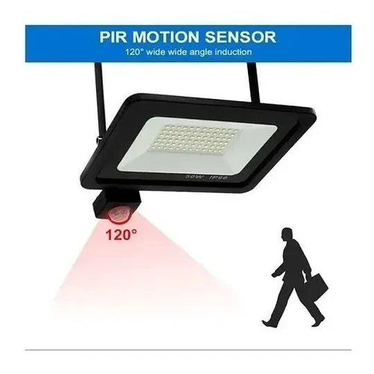 Foco Proyector De Area Led Con Sensor 100w Exterior - Ip65.