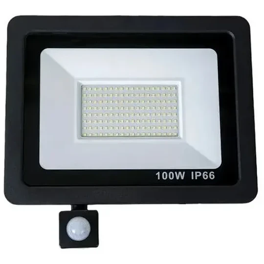 Foco Proyector De Area Led Con Sensor 100w Exterior - Ip65.