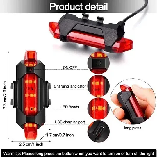 Luces de bicicleta recargable 