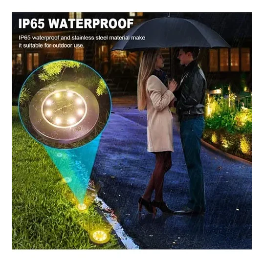 Pack X4 Luz Led Solar Con Estaca Exterior Jardin