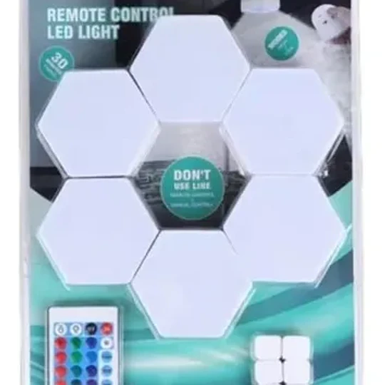 Set De 6 Luces Hexagonales Led Rgb + Control Remoto
