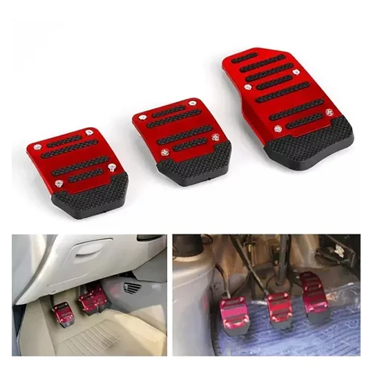 Set Pedales Deportivo Metálico + Antideslizante De Clip Auto