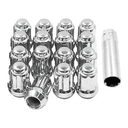 Set 16 Tuercas Estriada Seguridad De 6 Caras + Llave M12x1.5