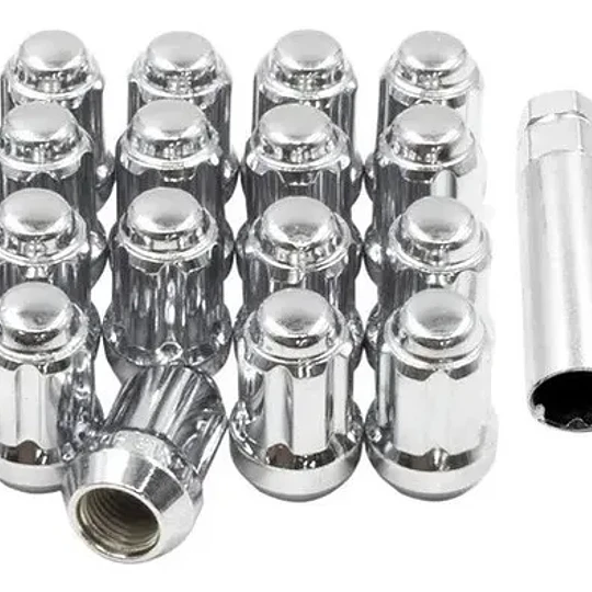 Set 16 Tuercas Estriada Seguridad De 6 Caras + Llave M12x1.5