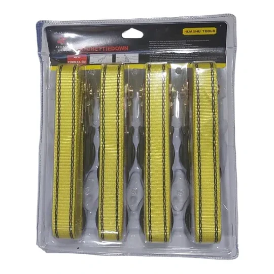 4 Eslingas Cinta De Amarre Trinquete 1x 15ft/4.5m 25mm
