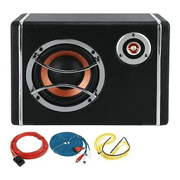 Subwoofer Plano Amplificador Parlante + Kit Instalación 12v