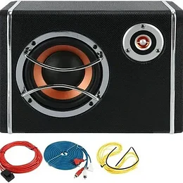 Subwoofer Plano Amplificador Parlante + Kit Instalación 12v