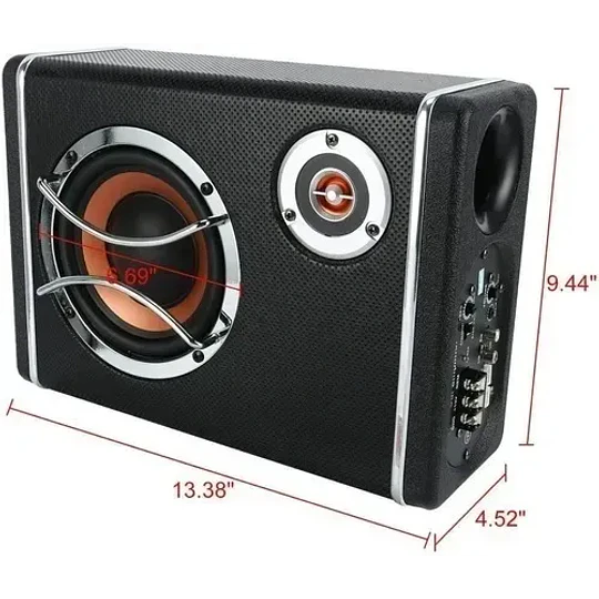 Subwoofer Plano Amplificador Parlante + Kit Instalación 12v