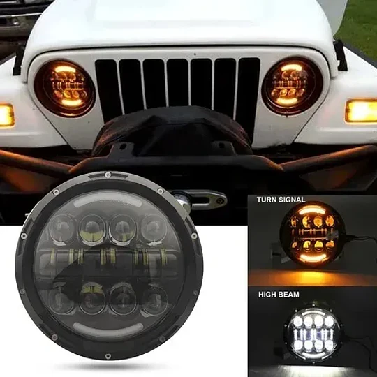 Faro De Auto Moto 7 Pulgadas Redondo Led Conduccion