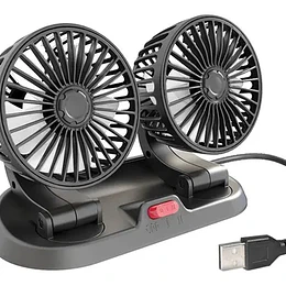 Mini Ventilador Usb Doble Sobremesa 5 Aspas Portatil Auto