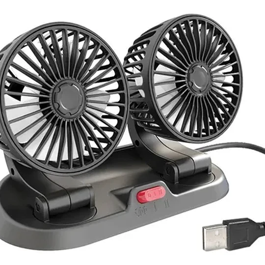 Mini Ventilador Usb Doble Sobremesa 5 Aspas Portatil Auto