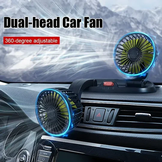 Mini Ventilador Usb Doble Sobremesa 5 Aspas Portatil Auto