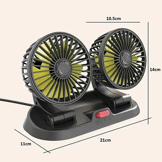 Mini Ventilador Usb Doble Sobremesa 5 Aspas Portatil Auto