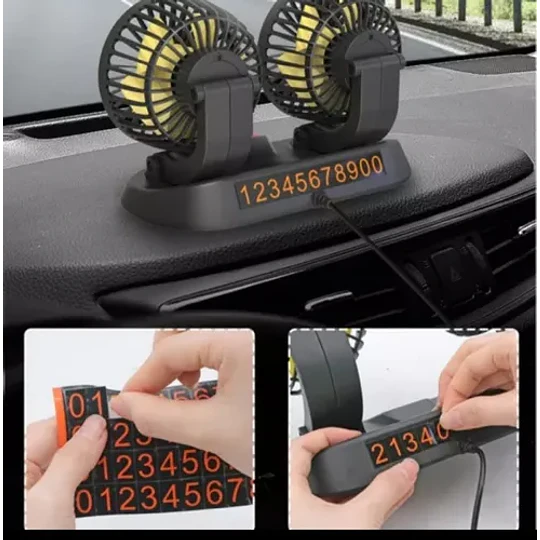 Ventilador Auto Doble Para Auto 12v 360° Giratorio Cenicero