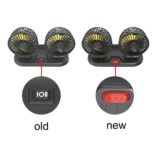 Ventilador Auto Doble Para Auto 12v 360° Giratorio Cenicero
