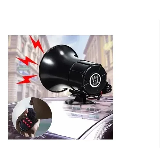 Sirena Bocina Policia Carabinero Megafono 7 Tonos Auto Moto