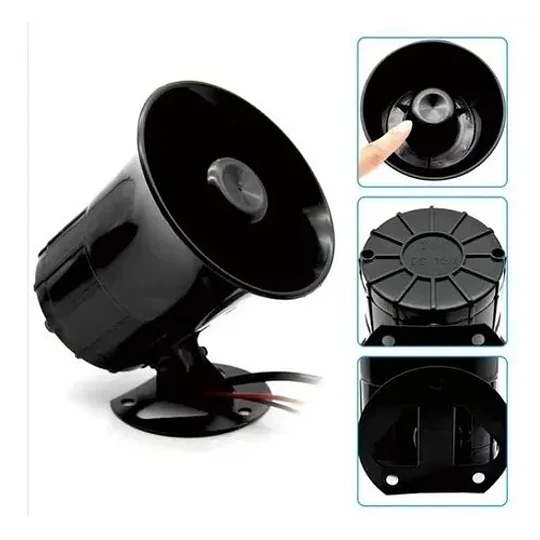 Sirena Bocina Tres Tonos 12v 30w Para Autos, Camiones Y Moto