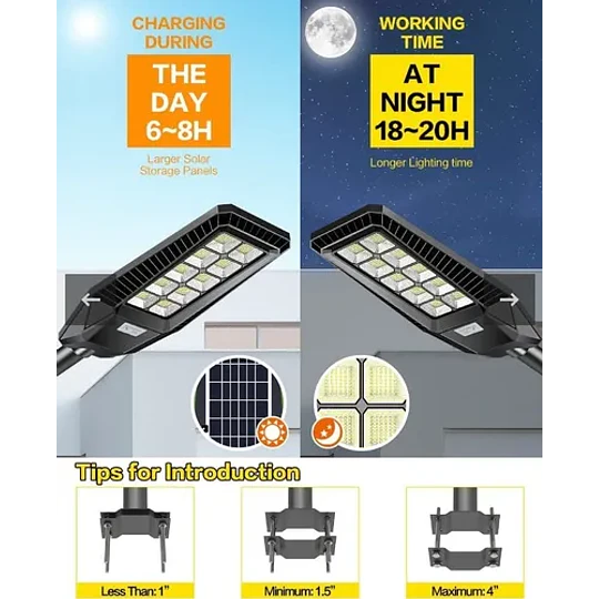Foco Solar 500w Exterior+ Soporte+ Control Remoto