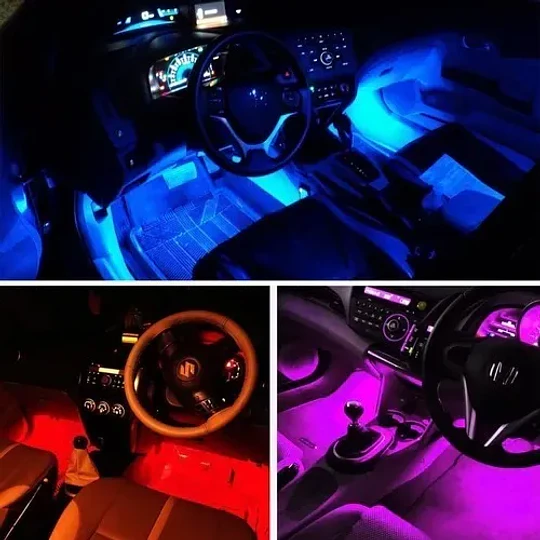 Tira De Luces Led Multicolor Para Interior De Auto 12v Rgb