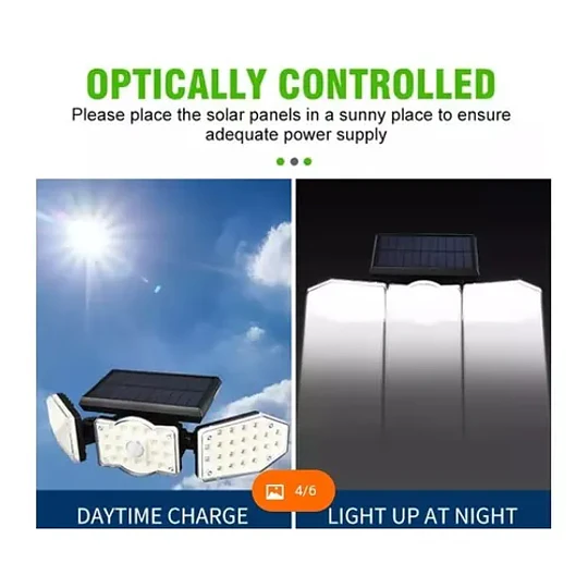 Foco Solar 3 Cabezas Con Sensor- Cod 22005