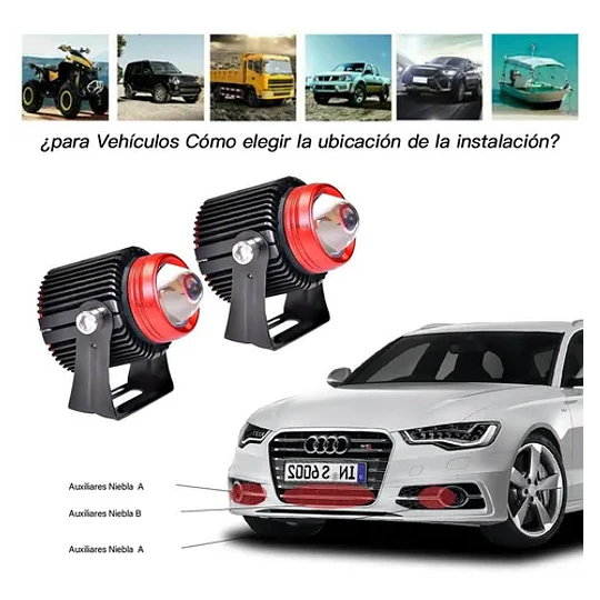 2 Focos Luces Lupa Auxiliares Bicolor Niebla Jeep 4x4