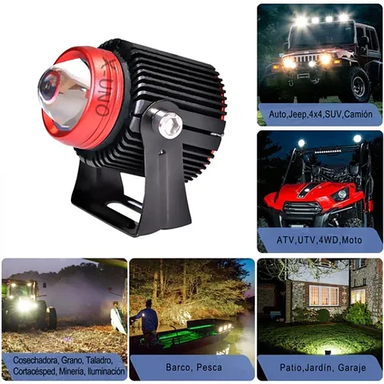 2 Focos Luces Lupa Auxiliares Bicolor Niebla Jeep 4x4