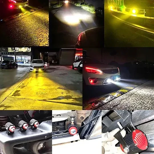 2 Focos Luces Lupa Auxiliares Bicolor Niebla Jeep 4x4