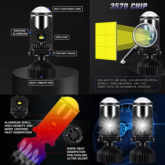 Ampolleta Led Optico H4 Y9 Auto Lúmenes 36w