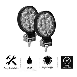 Luz Foco Neblinero 14 Led 4x4 Auto Caminon Redondo