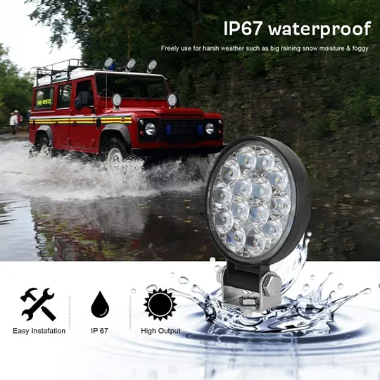 Luz Foco Neblinero 14 Led 4x4 Auto Caminon Redondo