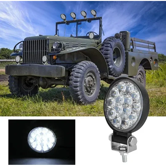 Luz Foco Neblinero 14 Led 4x4 Auto Caminon Redondo