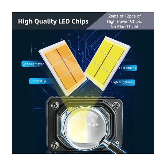 Faro Led Antiniebla 6000 Lm Para Auto Y Moto
