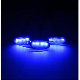 4 Luces De Marcha De Rejilla Delantera Led Con Lente Ahumada COLOR AZUL