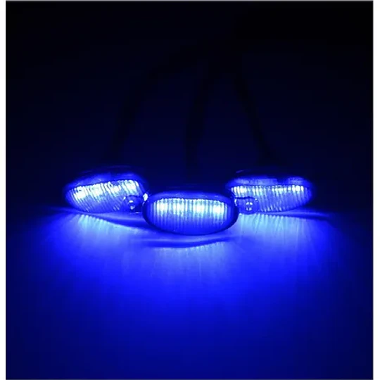 4 Luces De Marcha De Rejilla Delantera Led Con Lente Ahumada COLOR AZUL