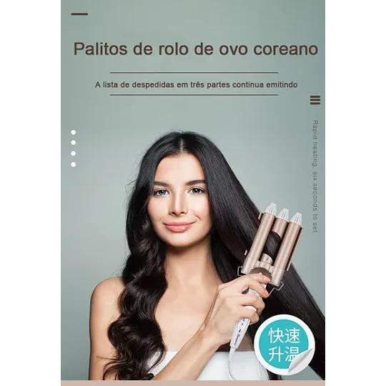 Ondulador De Cabello, Rizador 3 Barriles